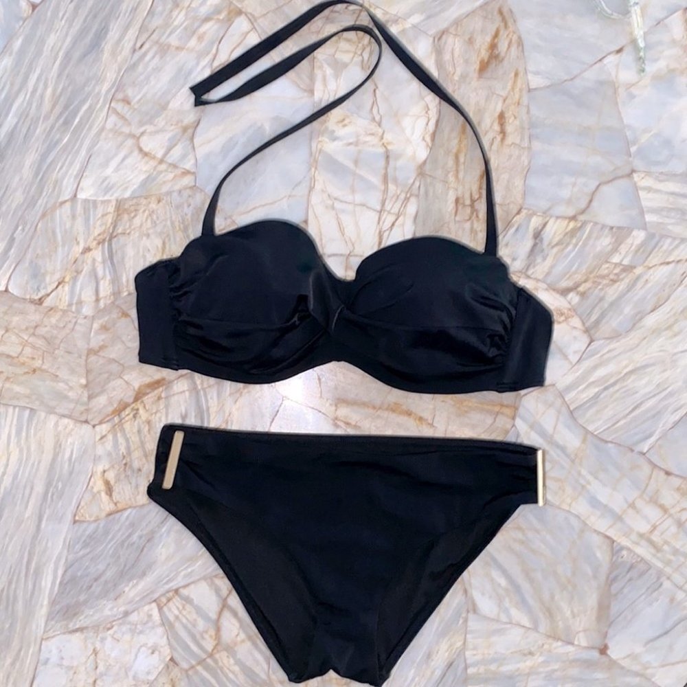 2 Pc Set Push-up Swimsuit 36D Top + Medium Bottoms